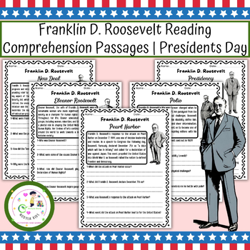Preview of Franklin D. Roosevelt Reading Comprehension Passages | Presidents Day