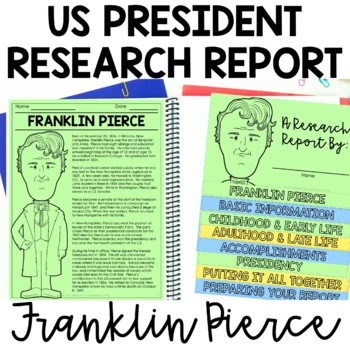 Preview of Franklin Pierce Research Report | US President Biography | 3rd-5th Grade History