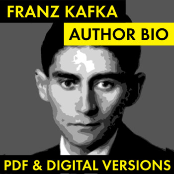 Preview of Franz Kafka Author Study Worksheet, Biography Activity, PDF & Google Drive CCSS
