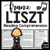 Composer Franz Liszt Biography Reading Comprehension Works