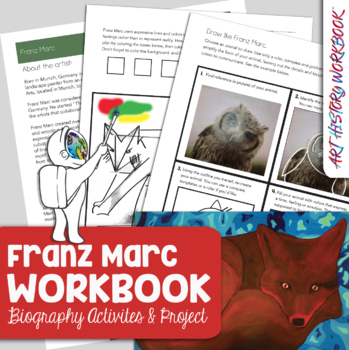 Preview of Franz Marc Art History Workbook - Biography, Activities, Analysis and Project