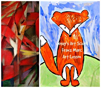 Preview of Franz Marc Art Lesson Fox Art History K - 4th grade German Impressionist