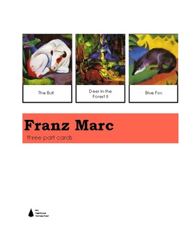 Preview of Franz Marc - Montessori 3 Part Cards - Nomenclature Cards - Painting Display