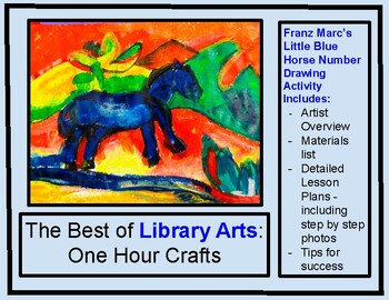 Preview of Franz Marc's Little Blue Horse Number Drawing Art Activity