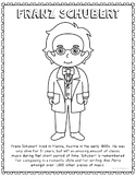 Franz Schubert | Famous Music Composer Coloring Page Activ