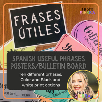 Preview of Frases Utiles/Spanish Useful Phrases Posters/Bulletin Board