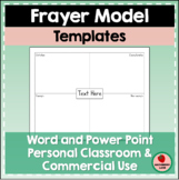 Frayer Model Template Editable Personal Classroom or Comme