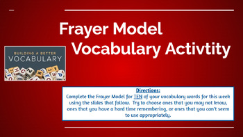 Preview of Frayer Model - Vocabulary Activities 