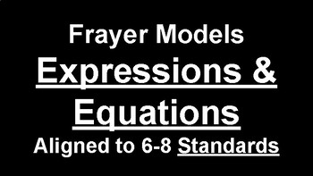 Preview of Frayer Models Expressions, Equations, & Inequalities
