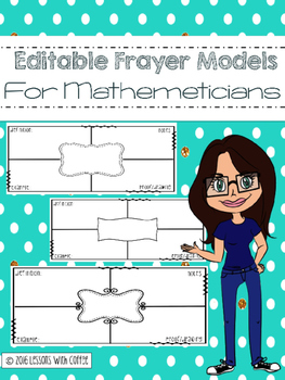 Preview of Editable Frayer Models For Mathematics Vocabulary (Prove or Draw it!)