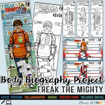 Preview of Freak The Mighty, Body Biography Project Bundle, For Print and Digital