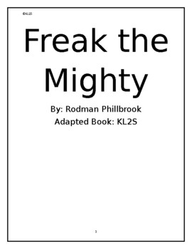 Preview of Freak the Mighty - Adapted Book Chapter summaries - Chapter review questions