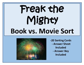 Preview of Freak the Mighty Book vs. Movie Sort - Google Copy Included