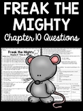 Freak the Mighty Chapter 10 Reading Comprehension Worksheet