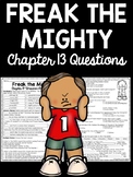 Freak the Mighty Chapter 13 Reading Comprehension Worksheet