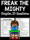 Freak the Mighty Chapter 20 Reading Comprehension Worksheet