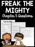 Freak the Mighty Chapter 5 Reading Comprehension Worksheet