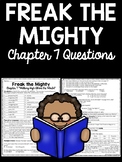 Freak the Mighty Chapter 7 Reading Comprehension Worksheet