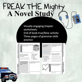 Preview of Freak the Mighty Novel Study (Print and Go and Easel Ready!)