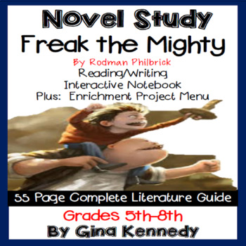 Preview of Freak the Mighty Novel Study and Enrichment Project Menu; Plus Digital Option