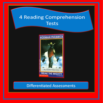 Preview of Freak the Mighty Reading Comprehension Tests for the Whole Novel