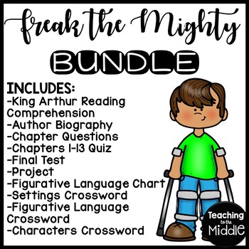 Preview of Freak the Mighty by Rodman Philbrick Unit Bundle Reading Comprehension