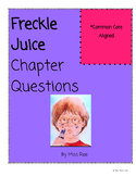 Freckle Juice Book Study Chapter Questions and Writing Pro
