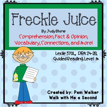 Preview of Freckle Juice Novel Study for Comprehension