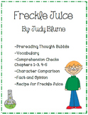 Freckle Juice Novel Study