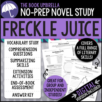 Preview of Freckle Juice Novel Study { Print & Digital }