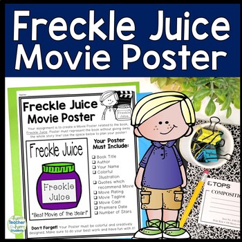 Preview of Freckle Juice Project: Make a Movie Poster: Freckle Juice Book Report Activity