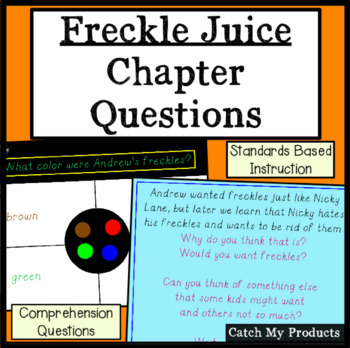 Preview of Freckle Juice Comprehension Questions for Promethean Board