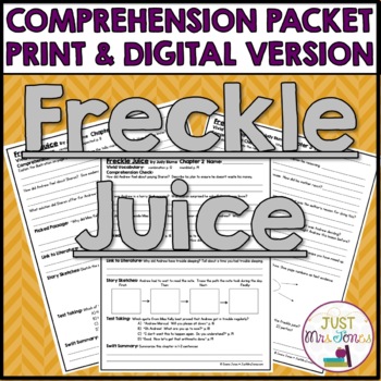 Preview of Freckle Juice by Judy Blume Comprehension Questions