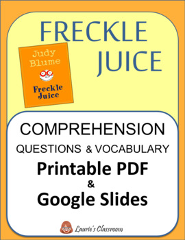 Preview of Freckle Juice comprehension questions |  PRINT & GOOGLE SLIDES  |
