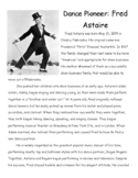 Fred Astaire - Dance Pioneer - Reading and Worksheet
