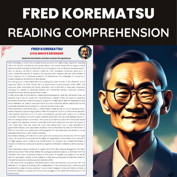 Preview of Fred Korematsu  Reading Passage for AAPI Heritage Month  Civil Rights Champion