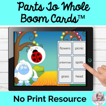 Preview of Parts To Whole Boom Cards™ Language NO PRINT Speech | Distance Learning
