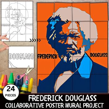 Preview of Frederick Douglass,Black History,Abolitionist,Collaboration Poster Mural Project