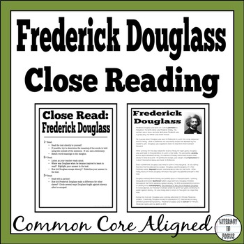 Preview of Frederick Douglass Close Reading
