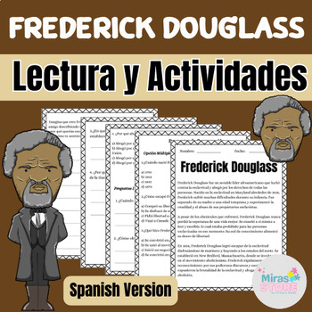 Preview of Frederick Douglass Reading Comprehension & Activities For Spanish Class