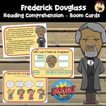 Preview of Frederick Douglass Reading Comprehension BOOM Cards - Digital Task Cards