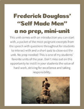 Preview of Frederick Douglass' Self Made Men speech - mini unit