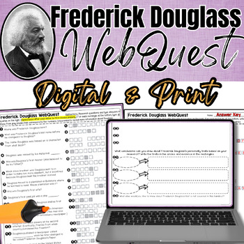Preview of Frederick Douglass WebQuest - Digital & Print