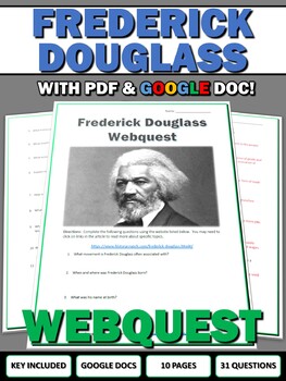 Preview of Frederick Douglass - Webquest with Key (Google Doc Included)