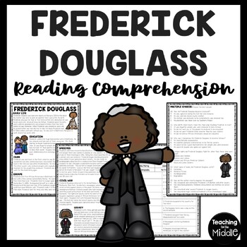 Preview of Abolitionist Frederick Douglass Reading Comprehension Worksheet Black History