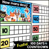 Free 100 Days of School Countdown Free Hipster Animals Decor