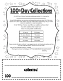 Free 100th Day of School Collection/Art Showpiece Parent Letter