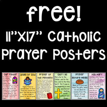 Preview of Free!  11x17'' Catholic Prayer Posters