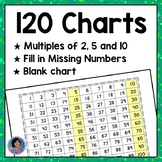 120 Charts with Fill in the Missing Numbers and Blank Temp