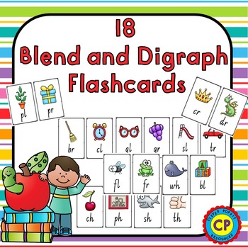 Preview of Free - 18 Blend and Digraph Flashcards